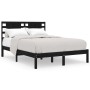Solid black pine wood bed frame 200x200 cm by vidaXL, Beds and slatted bases - Ref: Foro24-3104242, Price: 175,50 €, Discount: %