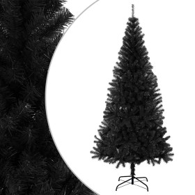 Árbol de Navidad artificial con soporte PVC negro 210 cm