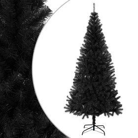 Árbol de Navidad artificial con soporte PVC negro 210 cm