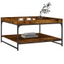 Engineered wood and iron smoke oak coffee table 80x80x45cm by vidaXL, Coffee table - Ref: Foro24-832815, Price: 62,07 €, Disc...