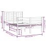 Solid white pine wood bed frame 120x200 cm by vidaXL, Beds and slatted bases - Ref: Foro24-3104279, Price: 132,69 €, Discount: %