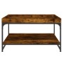 Engineered wood and iron smoke oak coffee table 80x80x45cm by vidaXL, Coffee table - Ref: Foro24-832815, Price: 62,07 €, Disc...