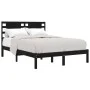 Estructura de cama de madera maciza de pino negra 140x190 cm de vidaXL, Camas y somieres - Ref: Foro24-3104202, Precio: 165,7...