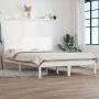 Solid white pine wood bed frame 140x190 cm by vidaXL, Beds and slatted bases - Ref: Foro24-3104134, Price: 183,42 €, Discount: %