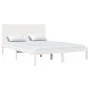Estructura de cama de madera maciza de pino blanco 140x190 cm de vidaXL, Camas y somieres - Ref: Foro24-3104134, Precio: 183,...