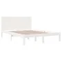 Solid white pine wood bed frame 140x190 cm by vidaXL, Beds and slatted bases - Ref: Foro24-3104134, Price: 183,42 €, Discount: %