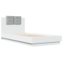 Estructura de cama con cabecero y luces LED blanco 90x200 cm