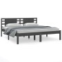 Estructura de cama de madera maciza de pino gris 200x200 cm de vidaXL, Camas y somieres - Ref: Foro24-3104240, Precio: 175,32...