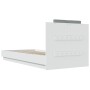 Estructura de cama con cabecero y luces LED blanco 90x200 cm