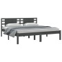 Estructura de cama de madera maciza de pino gris 200x200 cm de vidaXL, Camas y somieres - Ref: Foro24-3104240, Precio: 175,32...
