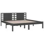Solid gray pine wood bed frame 200x200 cm by vidaXL, Beds and slatted bases - Ref: Foro24-3104240, Price: 173,19 €, Discount: %