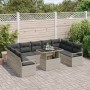 Conjunto de sofá de jardín 10 pcs Gris claro 100 x 55 x 73 cm