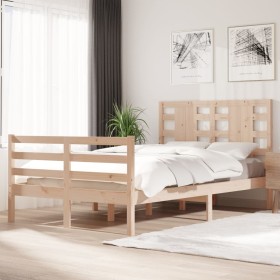 Solid pine wood bed frame 120x200 cm by vidaXL, Beds and slatted bases - Ref: Foro24-3104278, Price: 118,60 €, Discount: %
