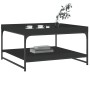 Engineered wood and black iron coffee table 80x80x45 cm by vidaXL, Coffee table - Ref: Foro24-832813, Price: 46,34 €, Discoun...