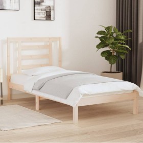 Estructura de cama de madera maciza de pino 90x200 cm de vidaXL, Camas y somieres - Ref: Foro24-3104333, Precio: 81,32 €, Des...