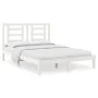 Solid white pine wood bed frame 140x190 cm by vidaXL, Beds and slatted bases - Ref: Foro24-3104329, Price: 122,46 €, Discount: %