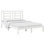 Solid white pine wood bed frame 140x190 cm by vidaXL, Beds and slatted bases - Ref: Foro24-3104329, Price: 122,46 €, Discount: %