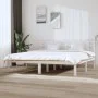 Massives Bettgestell aus weißem Kiefernholz, 200 x 200 cm von vidaXL, Betten und Lattenroste - Ref: Foro24-3104239, Preis: 15...