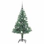 Árbol de Navidad artificial con 150 LEDs bolas y nieve 150 cm