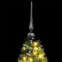 Árbol Navidad artificial con bisagras 150 LED y bolas 120 cm