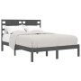 Estructura de cama doble madera maciza gris 135x190 cm