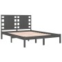 Estructura de cama doble madera maciza gris 135x190 cm