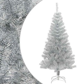 Árbol de Navidad artificial con soporte PET plateado 150 cm