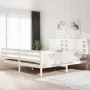 Solid white pine wood bed frame 200x200 cm by vidaXL, Beds and slatted bases - Ref: Foro24-3104304, Price: 169,41 €, Discount: %