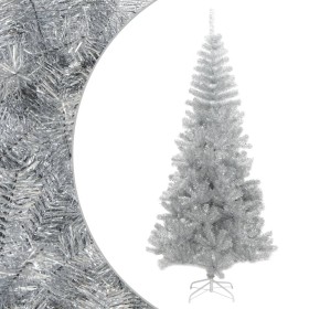 Árbol de Navidad artificial con soporte plateado PET 210 cm