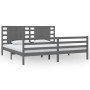 Estructura de cama de madera maciza de pino gris 200x200 cm de vidaXL, Camas y somieres - Ref: Foro24-3104305, Precio: 188,47...