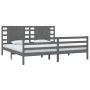 Estructura de cama de madera maciza de pino gris 200x200 cm de vidaXL, Camas y somieres - Ref: Foro24-3104305, Precio: 188,47...