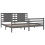 Estructura de cama de madera maciza de pino gris 200x200 cm de vidaXL, Camas y somieres - Ref: Foro24-3104305, Precio: 188,47...