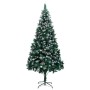 Árbol de Navidad artificial con piñas y nieve blanca 240 cm