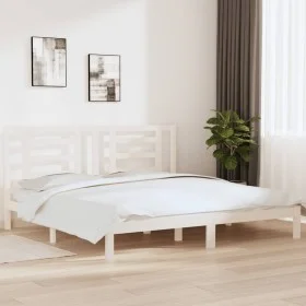 Estructura de cama madera maciza de pino blanco 200x200 cm de vidaXL, Camas y somieres - Ref: Foro24-3104369, Precio: 137,48 ...