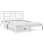 Estructura de cama de madera maciza de pino blanco 160x200 cm de vidaXL, Camas y somieres - Ref: Foro24-3104359, Precio: 126,...