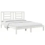 Estructura de cama de madera maciza de pino blanco 160x200 cm de vidaXL, Camas y somieres - Ref: Foro24-3104359, Precio: 126,...