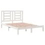 Solid white pine wood bed frame 140x200 cm by vidaXL, Beds and slatted bases - Ref: Foro24-3104349, Price: 121,65 €, Discount: %