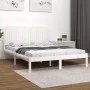 Solid white pine wood bed frame 200x200 cm by vidaXL, Beds and slatted bases - Ref: Foro24-3104434, Price: 173,42 €, Discount: %
