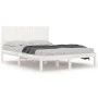 Solid white pine wood bed frame 200x200 cm by vidaXL, Beds and slatted bases - Ref: Foro24-3104434, Price: 173,42 €, Discount: %