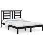 Estructura de cama de madera maciza de pino negra 140x190 cm de vidaXL, Camas y somieres - Ref: Foro24-3104332, Precio: 158,6...