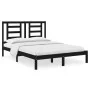 Estructura de cama de madera maciza de pino negra 140x190 cm de vidaXL, Camas y somieres - Ref: Foro24-3104332, Precio: 156,7...