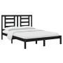 Estructura de cama de madera maciza de pino negra 140x190 cm de vidaXL, Camas y somieres - Ref: Foro24-3104332, Precio: 158,6...