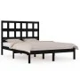 Solid black pine wood bed frame 140x190 cm by vidaXL, Beds and slatted bases - Ref: Foro24-3104462, Price: 157,78 €, Discount: %