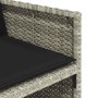 Set comedor de jardín 9 pzas cojines ratán sintético gris claro