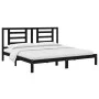 Estructura de cama de madera maciza de pino negro 200x200 cm de vidaXL, Camas y somieres - Ref: Foro24-3104372, Precio: 158,0...