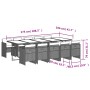 Set de comedor jardín 11 pzas con cojines ratán sintético negro