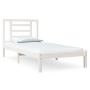 Estructura de cama madera maciza de pino blanco 90x200 cm de vidaXL, Camas y somieres - Ref: Foro24-3104334, Precio: 91,57 €,...