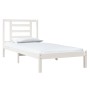Estructura de cama madera maciza de pino blanco 90x200 cm de vidaXL, Camas y somieres - Ref: Foro24-3104334, Precio: 91,57 €,...