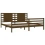 Estructura de cama madera maciza de pino marrón miel 200x200 cm de vidaXL, Camas y somieres - Ref: Foro24-3104306, Precio: 18...