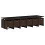Set muebles de jardín 13 pzas y cojines ratán sintético marrón